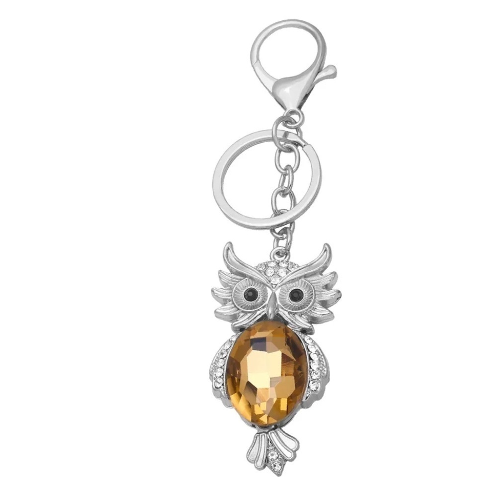 *REHEMA* Silver x Bronze Rhinestone Owl Fashion Keychain